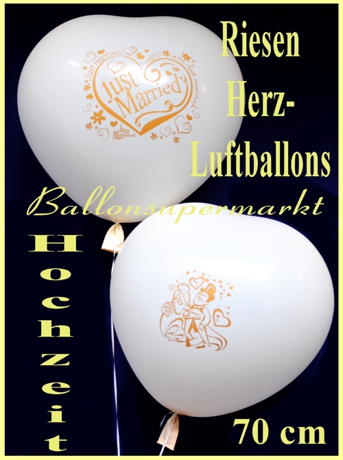 riesige Herzluftballons in Weiß zur Hochzeit