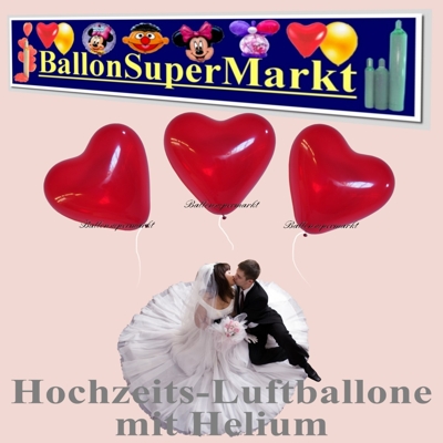 Herzluftballons mit Helium in Sets zu Hochzeiten