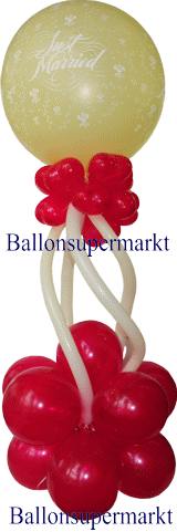 Riesenballon Just Married mit Helium als Ballondekoration Hochzeit