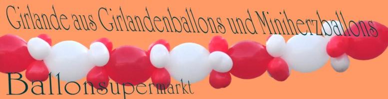 Hochzeitsgirlande aus Girlanden- und Kettenballons und Mini-Herzluftballons