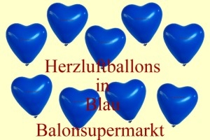 blaue herzluftballons