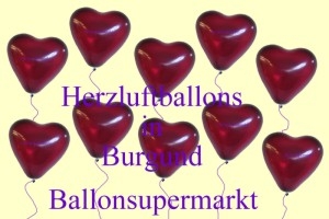 burgundfarbige herzluftballons
