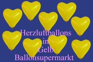 gelbe herzluftballons