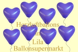 lila herzluftballons
